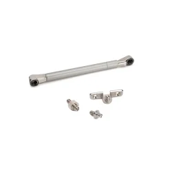 Emuca Piston de porte relevable Thin, diamètre 12mm, avec loquets, 10kg, acier et plastique, nickelé mat