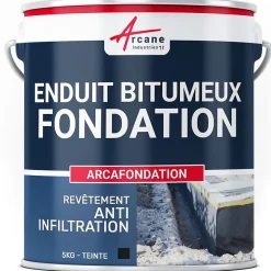 Enduit bitumineux pour Fondations Murs enterrés - ARCAFONDATION. Noir - 5 kg - ARCANE INDUSTRIES