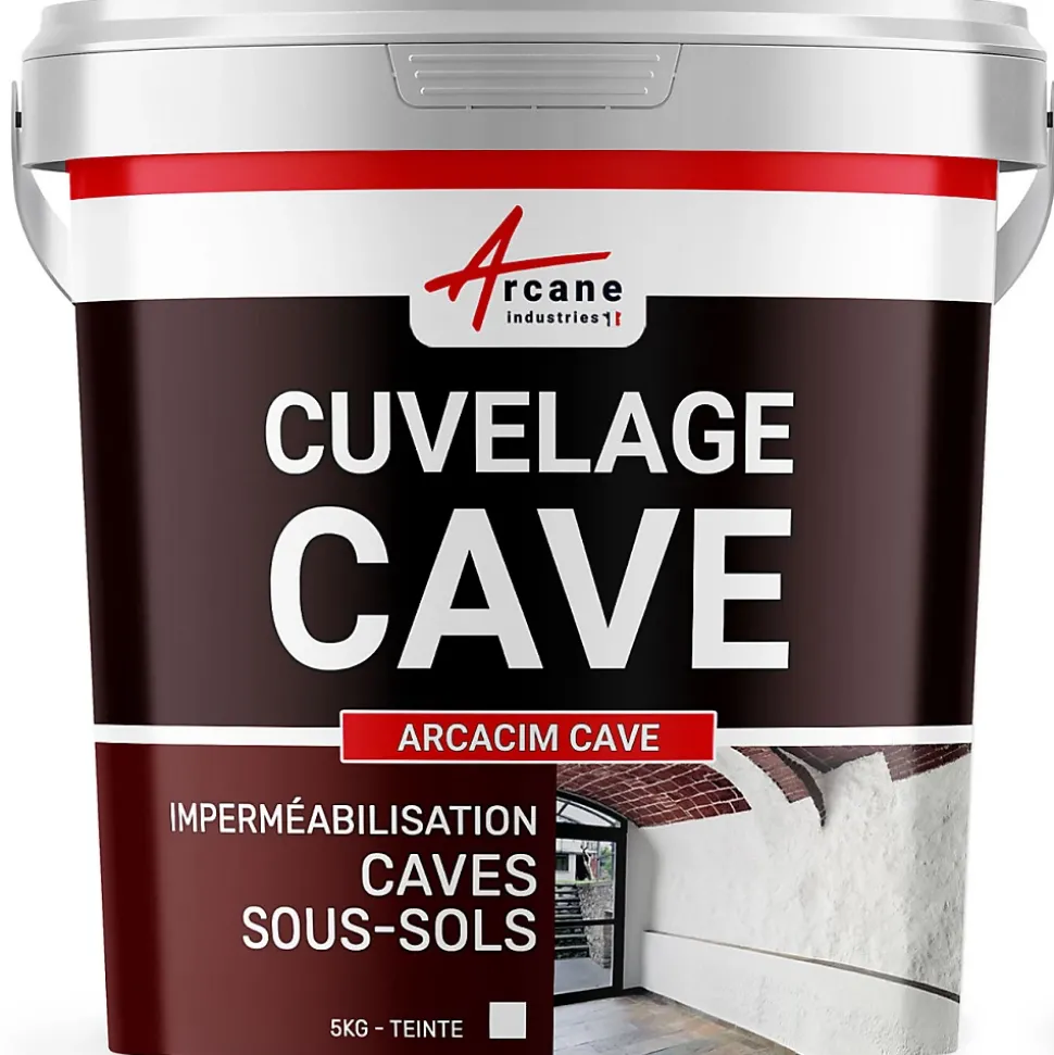 Enduit de cuvelage hydrofuge - Étanchéité cave sous-sol garage / ARCACIM CAVE Blanc - 5 kg - ARCANE INDUSTRIES