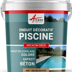 ENDUIT DE CUVELAGE PISCINE FINITION BETON CIRE - ARCACIM DECO Melon Orange - 16 m² - ARCANE INDUSTRIES