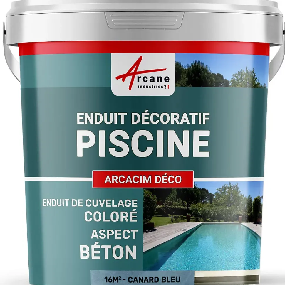 ENDUIT DE CUVELAGE PISCINE FINITION BETON CIRE - ARCACIM DECO Chinchilla Gris Beige - 16 m² - ARCANE INDUSTRIES