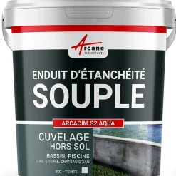 Enduit d'étanchéité Piscine Cuve Hors Sol - ARCACIM S2 AQUA. Blanc - 4 kg - ARCANE INDUSTRIES