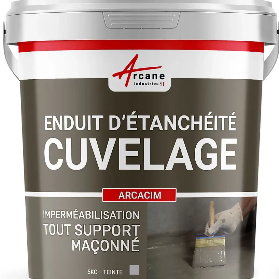 Enduit Hydrofuge pour support maçonné - ARCACIM Gris - 5 kg - ARCANE INDUSTRIES