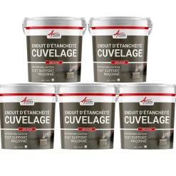 Enduit Hydrofuge pour support maçonné - ARCACIM Gris - Offre Spéciale : 5 x 25 Kg - ARCANE INDUSTRIES