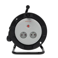Enrouleur de bricolage H05VVF 3G1mm² 2 prises 15m