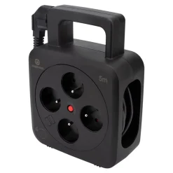 Enrouleur de câble électrique Jacobsen 4 prises 5m noir