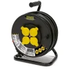 Enrouleur de câble électrique professionnel, 4 prises et fiche Schuko, H07RN-F3G1.5MM2, 25M , GS (TUV), IP44.