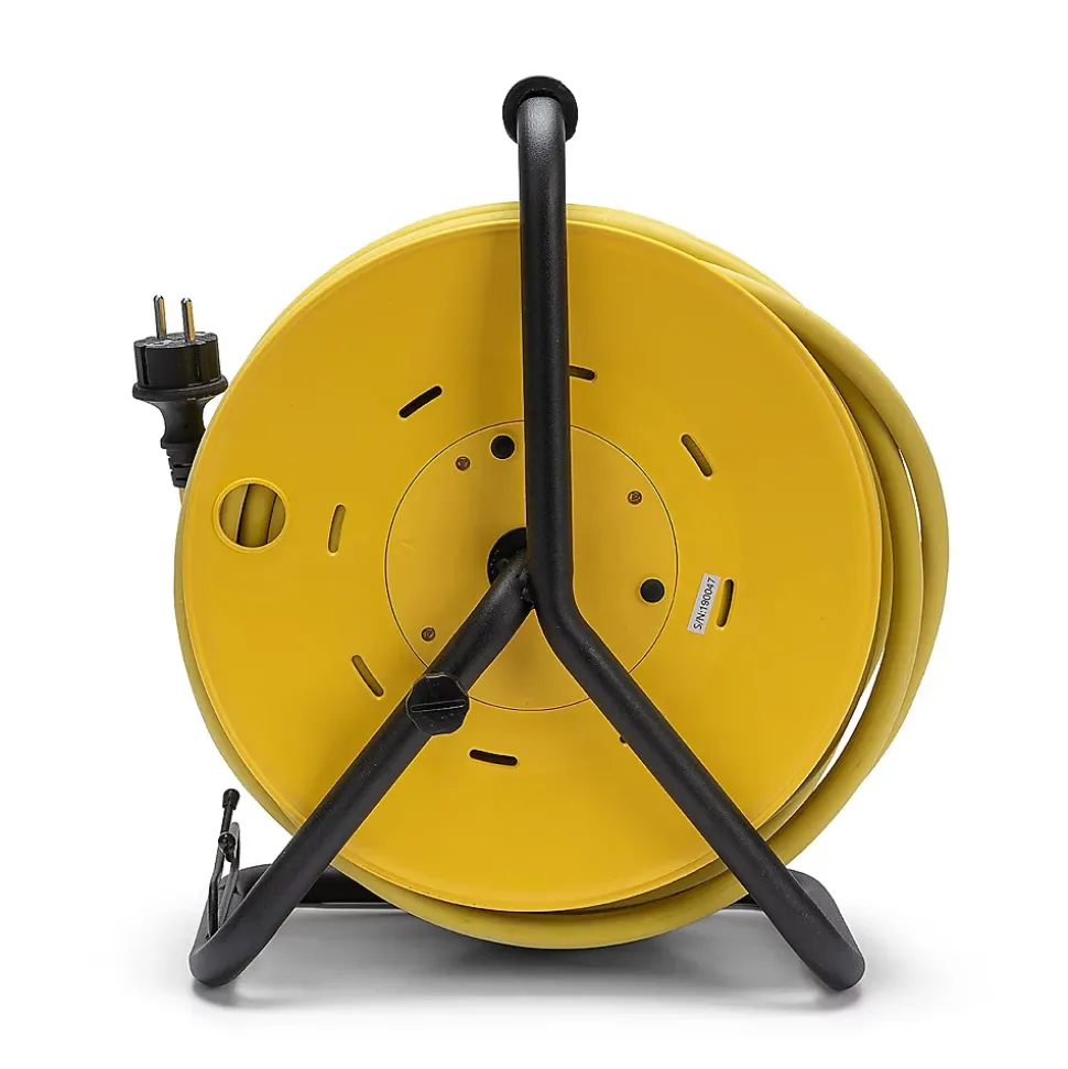 Enrouleur de chantier, 4 prises, 3G2.5, 40 mètres , NF, IP44. Platine fixe et guide cable