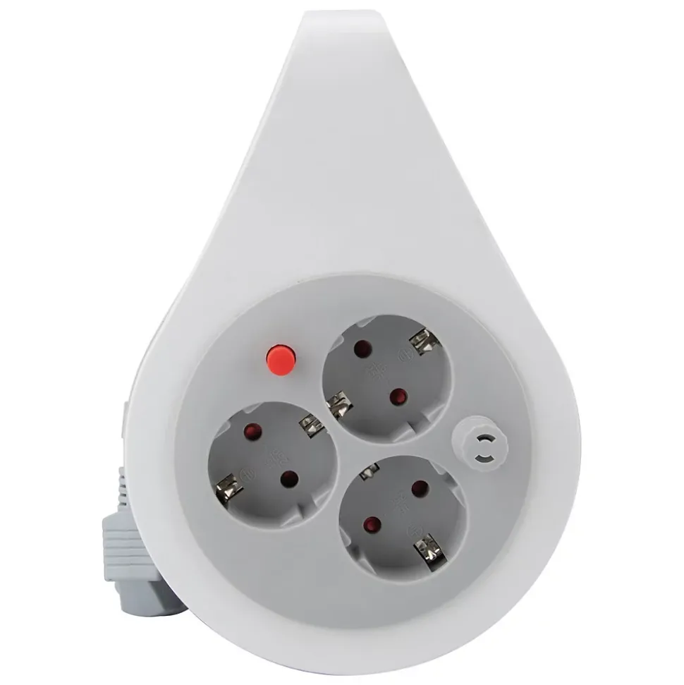 Enrouleur domestique Schuko 3 prises 7m - Gris - Zenitech