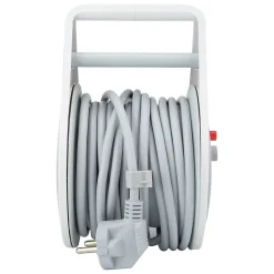 Enrouleur domestique Schuko 3 prises 7m - Gris - Zenitech