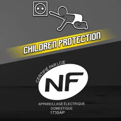 Enrouleur électrique 25m - 4 prises, Protection Enfant, Câble H05VV-F 3G1.5mm²