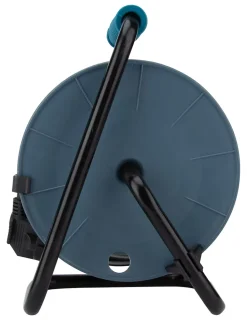Enrouleur 12m 3 prises + 2USB - bleu - Zenitech
