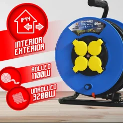 Enrouleur 4prises-h07rn-3g1.5mm²-40m - I-Watts Pro