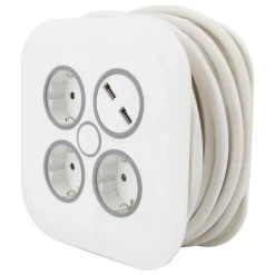 Enrouleur Schuko 3 prises + 2 USB 7m Zenitech