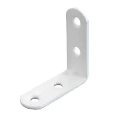4 Equerres de chaise Acier Blanc l.14 x H.40 x P.40 mm