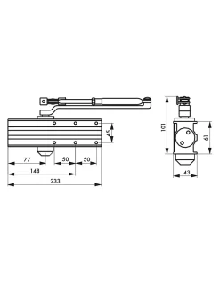 Ferme-porte automatique hydraulique Design force 3, bras coulissant, argent - THIRARD