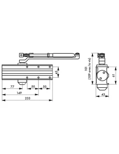 Ferme-porte automatique hydraulique Design force 2 à 4, noir - THIRARD