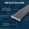 Fer plat acier 120mm ep 12 mm, Longueur : 1 metre - Comment Fer