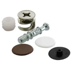 Ferrure d'assemblage + Goujon ø15 x L. 30 mm en acier, lot de 2