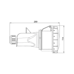 Fiche Femelle 63a Tétrapolaire 3p+n+t - étanche Ip67 - Ide