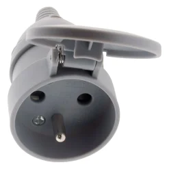 Fiche femelle à clapet 16A 2P+T - Gris - Zenitech
