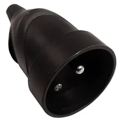 Fiche femelle droite 16A noir glossy Diall