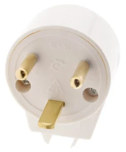 Fiche mâle 20A coudée 2 P+T - Blanc - Zenitech