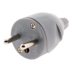 Fiche mâle 16A 2P+T - Gris - Zenitech