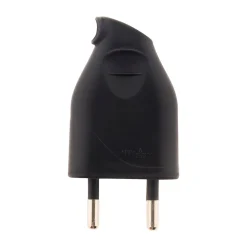 Fiche mâle 2P 6A latérale - Noir - Zenitech