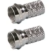 Fiche 7 mm vendue par 2 - type F mâle à visser - connecteurs plaqués nickel - Erard