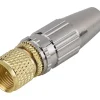 Fiche TV type F à câbler pour PF100/RG6, Or