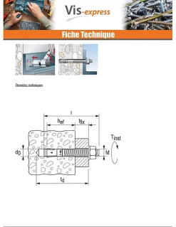 Fischer Ancrage FISCHER FBN II 8X81 Filetée sur 49 Acier zingué - 1 pièce