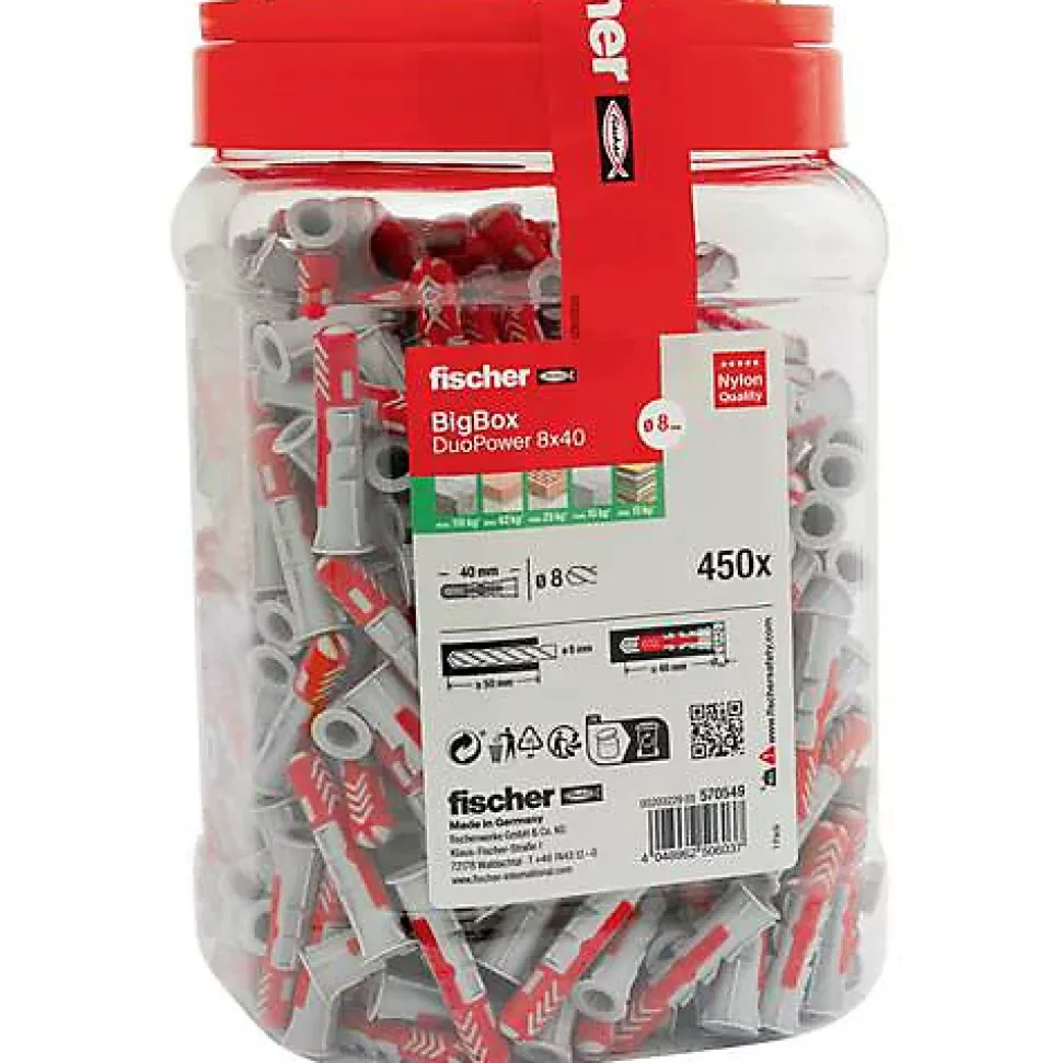 fischer DuoPower BigBox 8 x 40 mm - 450 chevilles universelles