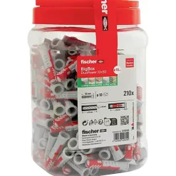 Fischer DUOPOWER - Set de chevilles 10 x 50 mm, 210 pièces avec vis