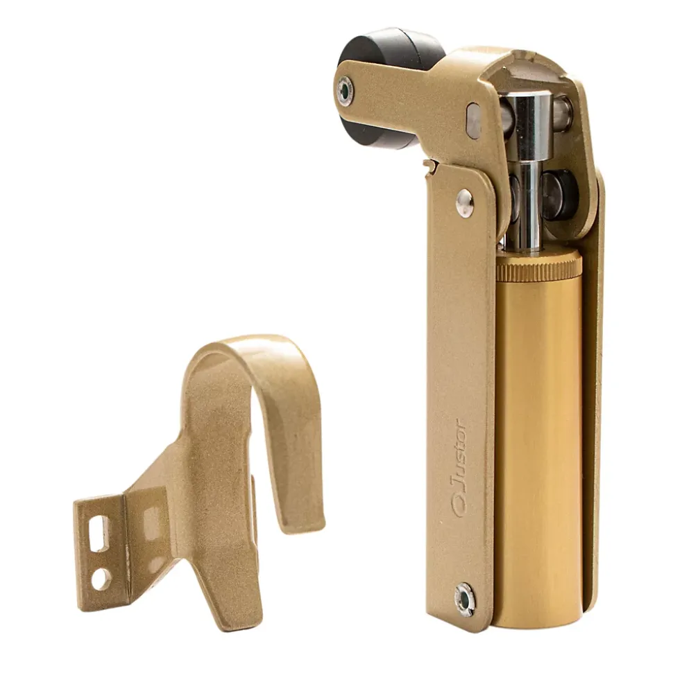 Frein de rétention force 115 N, en aluminium anodisé or, pour porte jusquà 100 KG.