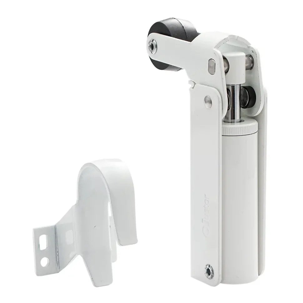 Frein de rétention force 60 N en aluminium anodisé blanc pour porte jusquà 40 KG