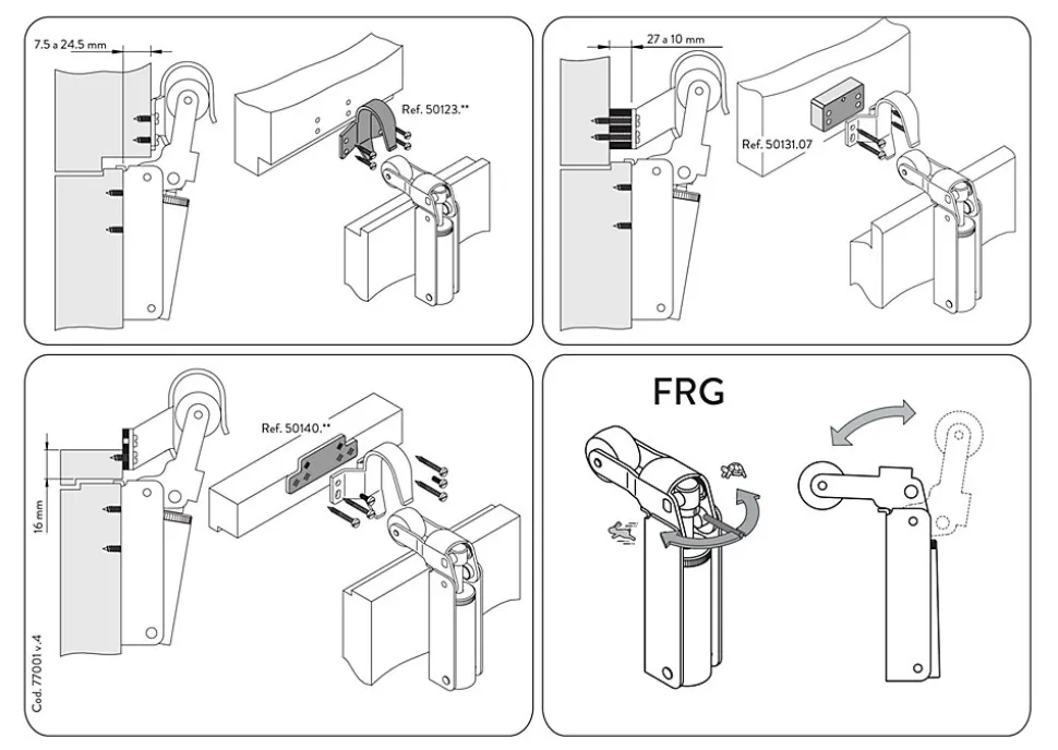 Frein de rétention force 60 N en inox 304 pour porte jusquà 40 KG