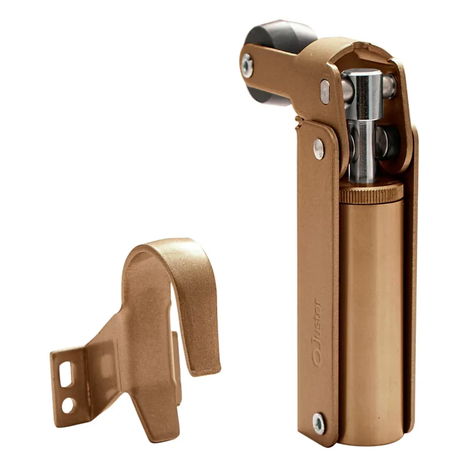Frein rétention Réglable force 80 a 115 N, aluminium anodisé bronze, pour porte jusquà 100 KG.