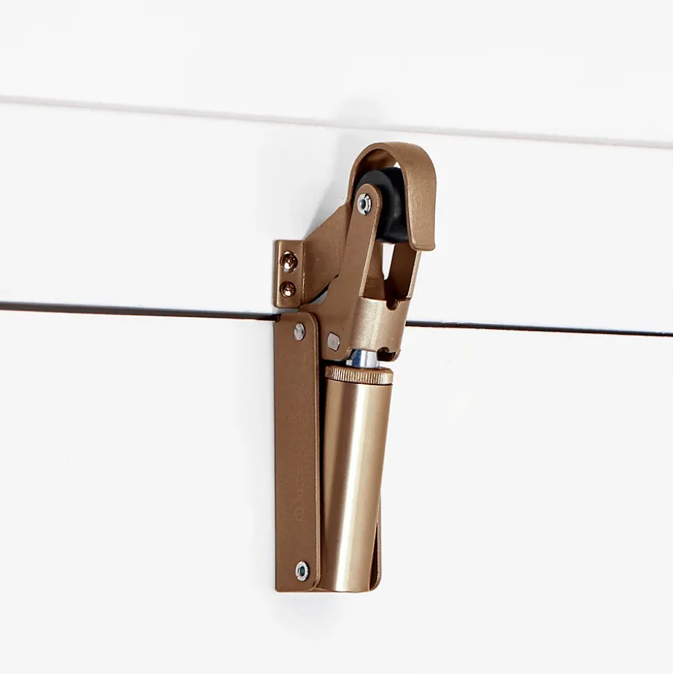 Frein rétention Réglable force 80 a 115 N, aluminium anodisé bronze, pour porte jusquà 100 KG.