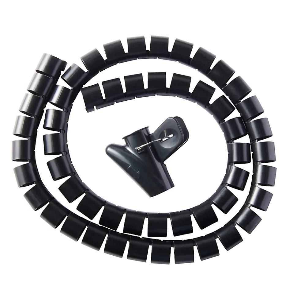 Gaine range-câbles en spirale Diall noir ø25 mm x 1,1m