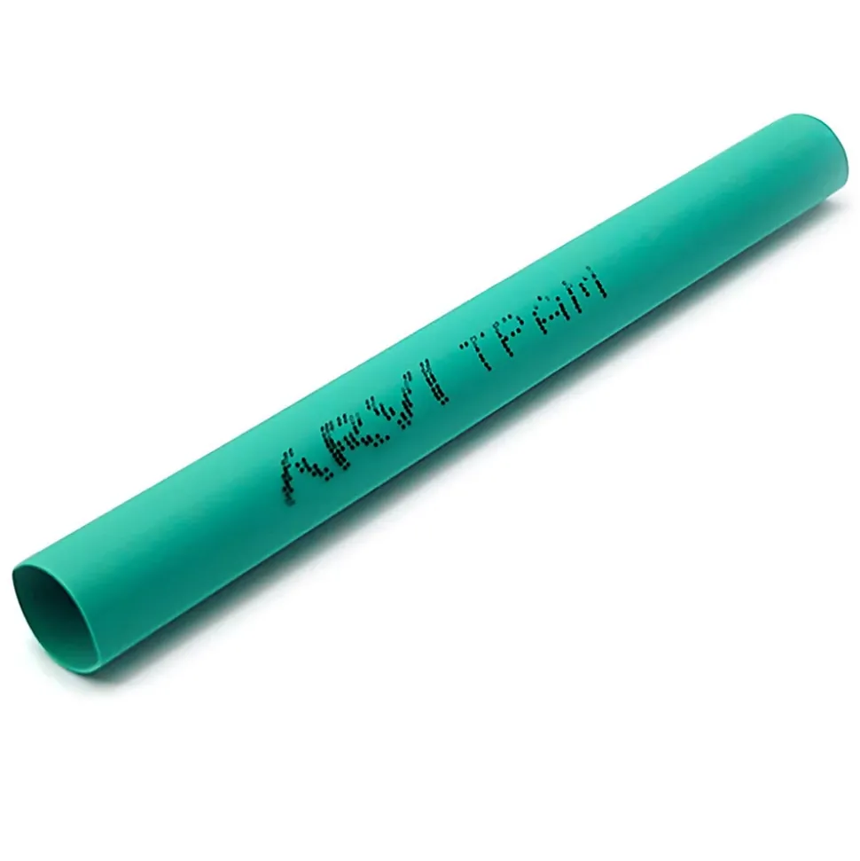 Gaine Thermorétractable - 30/15mm - Vert - Longueur 1m - Restreint 2:1 - Paroi Fine - Arvi Tpam-30.0-ve
