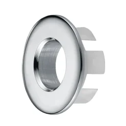 Garniture de trop-plein de lavabo ronde, finition chrome brillant, en ABS Kibath
