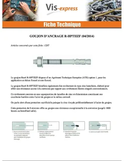 Goujon Ancrage R-HPTIIZF M16X180 Acier zingué Lamellaire - 5 pièces