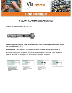 Goujon Ancrage R-XPT M10X180 Acier zingué - 1 pièce