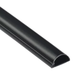 Goulotte décorative demi-ronde noire auto-adhésive D-Line 30x15mm, 2m