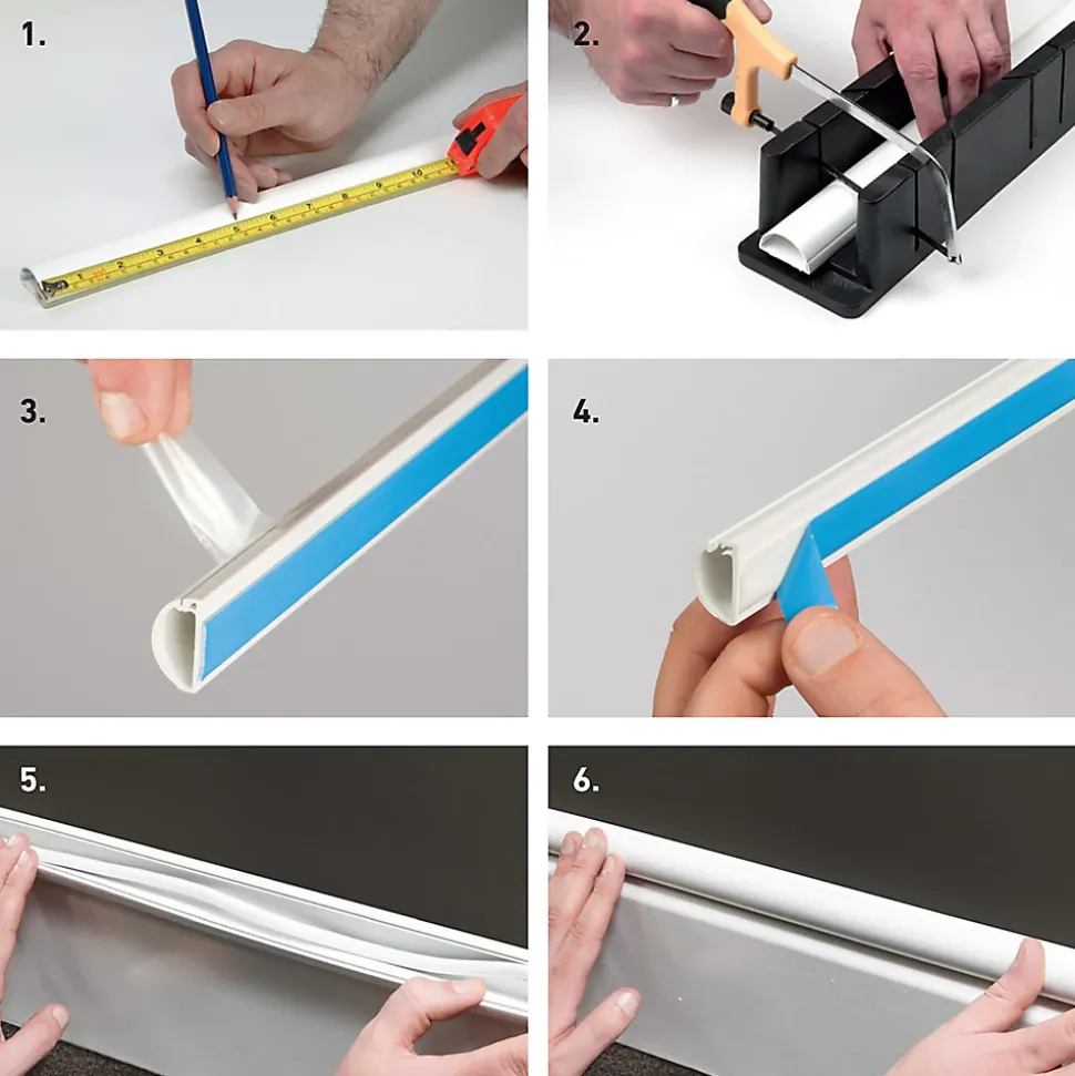Goulotte décorative demi-ronde blanche auto-adhésive D-Line 30 x 15 mm, 1 m