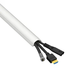 Goulotte décorative demi-ronde blanche auto-adhésive D-Line 30 x 15 mm, 1 m