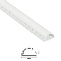 Goulotte décorative demi-ronde blanche auto-adhésive D-Line 30 x 15 mm, 1 m