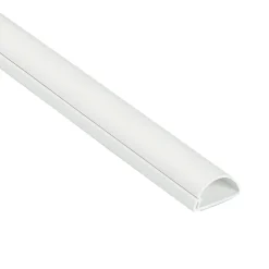 Goulotte décorative demi-ronde blanche auto-adhésive D-Line 30 x 15 mm, 1 m