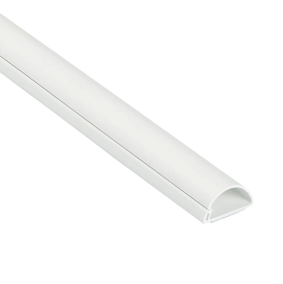 Goulotte décorative demi-ronde blanche auto-adhésive D-Line 30 x 15 mm, 1 m